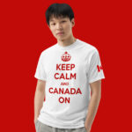 Keep-Calm-And-Canada-On-unisex-garment-dyed-heavyweight-t-shirt-white-front-male-model