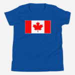 Front of Canada Flag true royal unisex youth staple t-shirt by Team Canada showing large Canadian flag print.