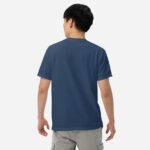 All true navy back of Canada Polar Bear unisex garment-dyed heavyweight t-shirt on male model.