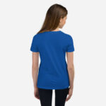 All true royal back of Canada Goose unisex youth staple t-shirt on girl by Team Canada.