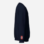 Right side of navy Canada True North Maple Leaf sweatshirt showing Canada Flag embroidered on right wrist.