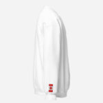Right side of white Canada True North Maple Leaf sweatshirt showing Canada Flag embroidered on right wrist.